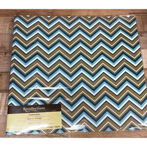 NIP Recollections 12 x 12 Scrapbook Blue Chevron Theme